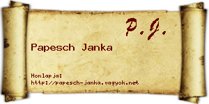 Papesch Janka névjegykártya